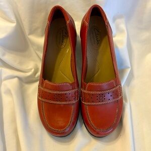 New Red Clarks Loafers